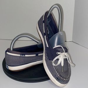 Women Keds size 8 navy and white some discoloration shown in pictures. I